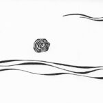 Rose sur eau, murmures en mouvements rose, dessin, encre, mouvement, ondulation d'air et d'eau, vague